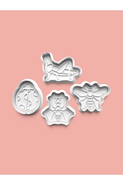AKTASTORE قالب بسكويت على شكل حشرات وقالب عجينة السكر، مجموعة من 4 قطع 0587-set
