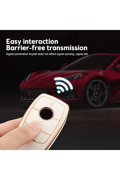 OEM Premium protective cover for Mercedes Benz car key, Cover Key, White