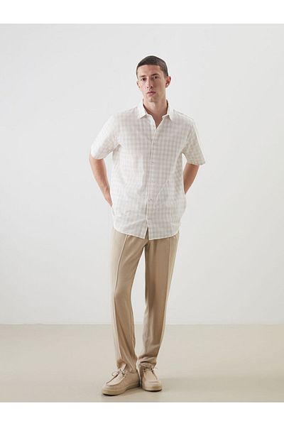 LC Waikiki New Season Regular Fit Short Sleeve Plaid Men's Shirt - S5N850Z8