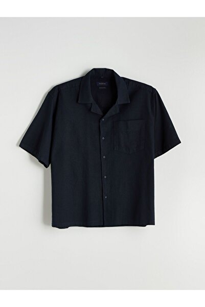 LC Waikiki Cămașă pentru bărbați din Gabardină cu mânecă scurtă SOUTHBLUE