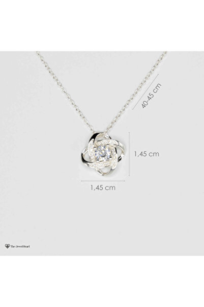 The Jewel Heart Colier Cadou pentru Nepoată – Argint 925 Rodiat, Cu Mesaj și Cutie LED Premium