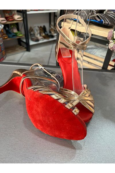 bitangosu New Model Salsa Bachata Latin Dances with 7 Bands 6cm Goblet Heels Dance and Ballroom Shoes Rose