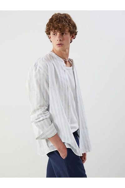 LC Waikiki Ανδρικό πουκάμισο XSIDE Regular Fit με μακρυμάνικο λινό μείγμα