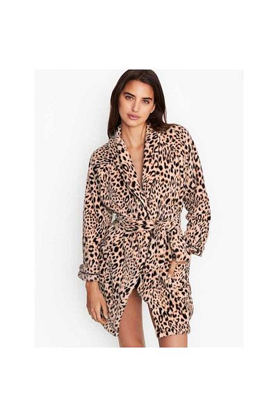 Victoria's Secret Ρόμπα, Victoria's Secret, με λογότυπο, άνετο, λεοπάρ χρώμα, μέγεθος XL