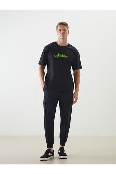 LC Waikiki Ανδρικό μπλουζάκι LCW ECO Crew Neck με στάμπα από βαμβακερό χτενισμένο