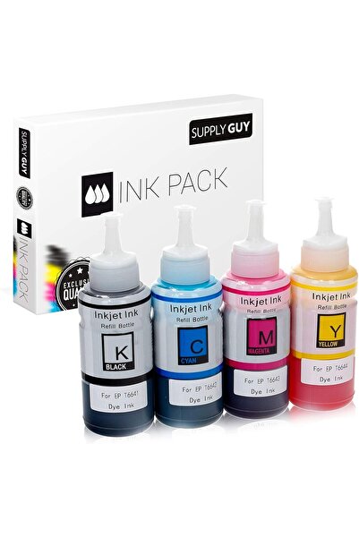 EPSON Muadi̇l Ecoprinter L382, L386, L455, L486, L555, L565, L585, L1300 4 Renk Mürekkep Seti̇