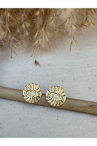 nidistore Mini Earrings with Gold Color Eye Detail