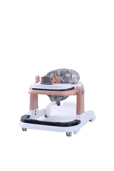 Picodino 2-in-1 Baby Walker Electric si Manual, Telecomanda si Lumini LED, Reglabil, 0-3 ani, Roz