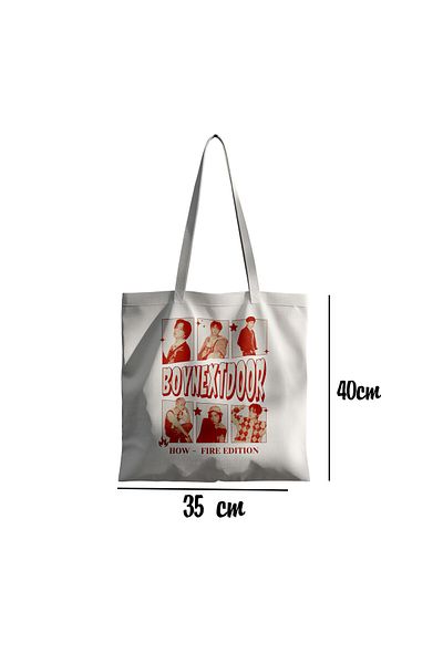 Akumastik Boynextdoor Kpop Cloth Bag 35X40Cm - with Badge Gift