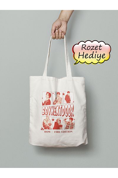Akumastik Boynextdoor Kpop Cloth Bag 35X40Cm - with Badge Gift