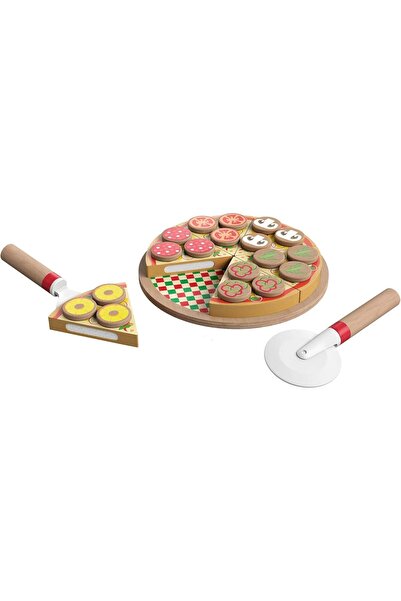 Picodino Set pizza din lemn, 27 piese cu accesorii pentru joc de rol