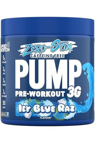 applied nutrition Pump 3G Non-Stimulant Pre-Workout Powder - Blue Raspberry Flavor, 375g