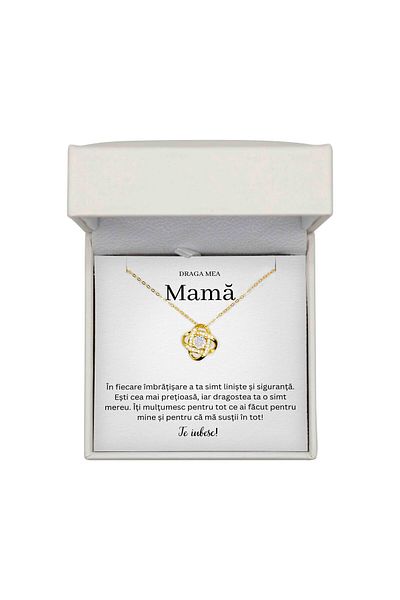 The Jewel Heart Colier Cu Mesaj Pentru Mama – Argint 925 Placat cu Aur, Ambalat Cadou Premium