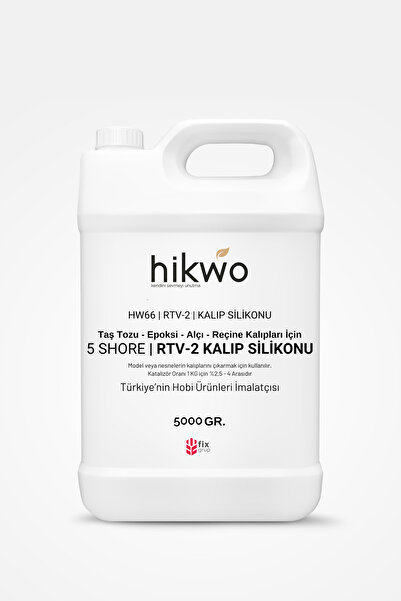 Hikwo Rtv 2 Kalıp Silikonu 5 KG, Yarı Şeffaf Rtv2