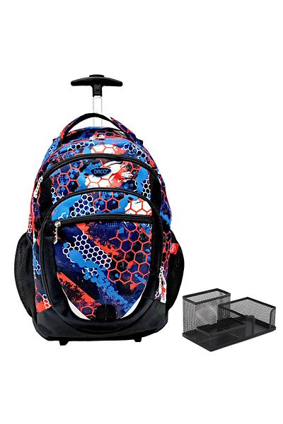 daço Ghiozdan troler baieti, Daco GH4616 (46x36x18 cm) + suport de birou FLR
