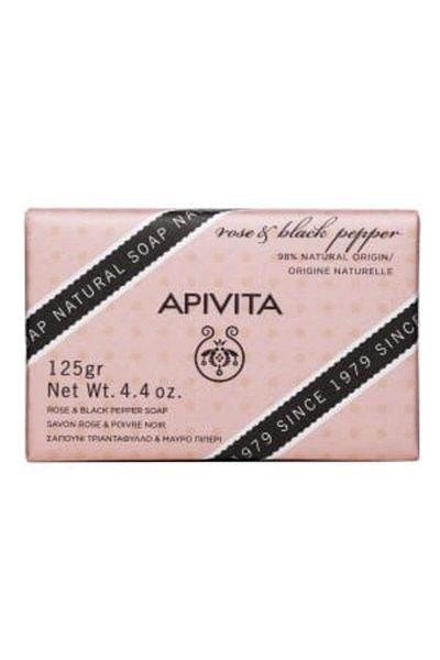 Apivita Săpun natural cu trandafiri și piper negru, Apivita, 125g