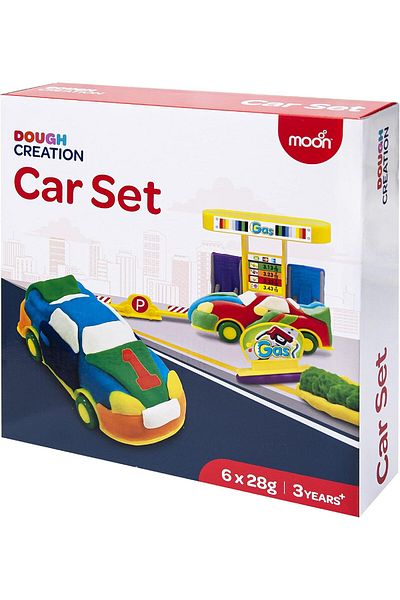 Moon Dough Creation Car Set – Educational Playdough for Kids with Cutters Tools – Non Toxic
