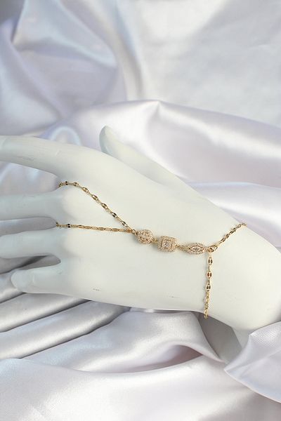 NEZADE STORE 316L Steel Gold Color Zircon Stone Baguette Shahmeran - Tj-Sn654
