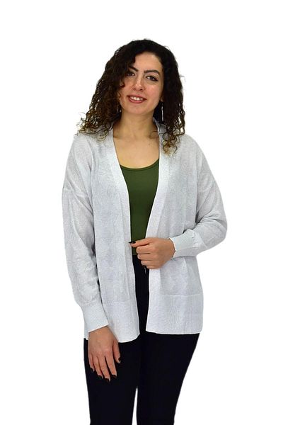 Nazalia Women's Knitwear Glittery Seasonal Cardigan Baklava Pattern Bgl-St04669