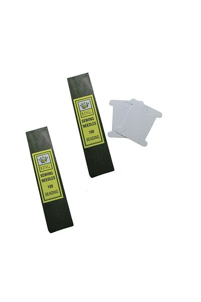 Eskişehir hobi sanat King 100 Number 2 Pack 10см 20 броя пясъчни мъниста Miyuki игла и 2 броя картон за навиване на конец