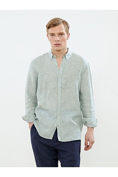 LC Waikiki Slim Fit Long Sleeve 100% Linen Men's Shirt