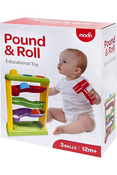 Moon Pound & Roll – Fine Motor Skills Developmental Hammer and Ball Baby Learning Toy