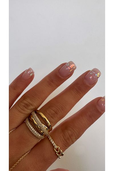 GLARE JEWELRY 3-Piece Appearance Model Luxury Zircon Stone Design Stainless Steel Ring