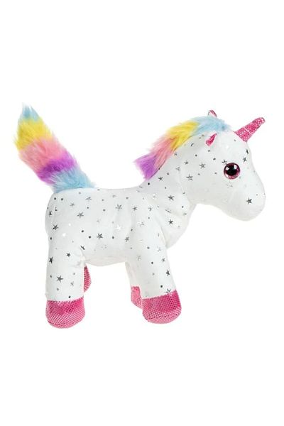 OEM White Plush Unicorn in Bag with Colorful Glitter Fur 20cm