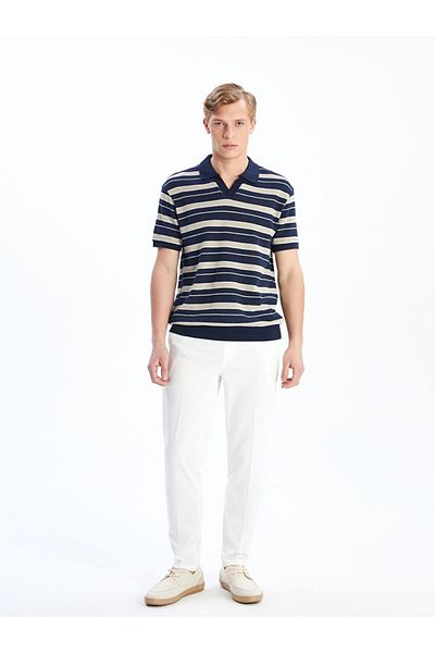 LC Waikiki Ανδρικό μπλουζάκι LCW Vision Polo με ριγέ λαιμόκοψη