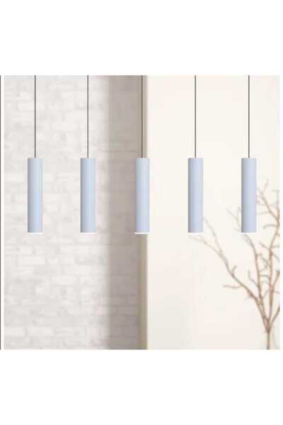 demet habek mylights Mylights sıralı masaüstü beşli 5 li 120 cm mat beyaz gün ışığı led ampullü led avize masa üstü led s