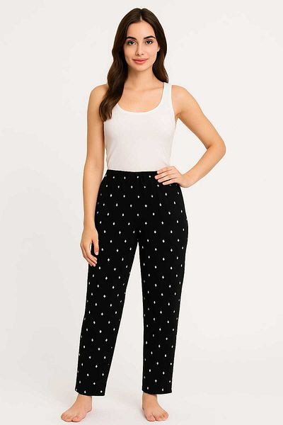 Temporium Women's Plus Size Patterned Milan Fabric Pajama Bottoms