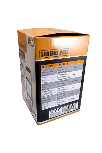 Strend Pro Work Light, Smd Led, With Stand, 20 W, 1600 Lm, Ip65,