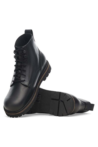 Birkenstock ανδρικό highwood δαντέλα μεσαίου μεγέθους δέρμα μαύρο 1028223