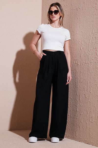 Lela Wide Leg High Waist Wide Leg Palazzo Pants Pants 5866290