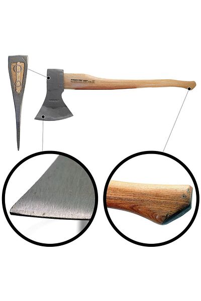 Strend Pro Axe, Wooden Handle, 1.5 Kg, 13x80 Cm, Sandblaster,