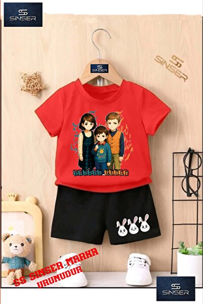 SS SİNSER Children's “Sinser Famly“ Special Printed Crew Neck T-Shirt - Short...
