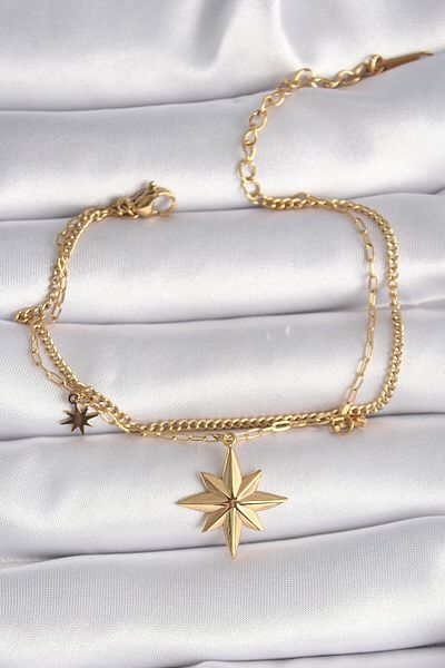 Avantaj Kapıda ®   316L Steel Gold Color Pole Star Model Women's Bracelet