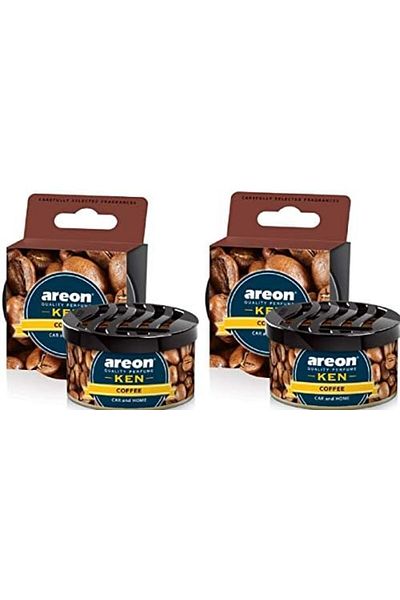 Areon Ken Car Air Freshener Coffee Home Tin Can Mini Top Up Adjustable Vented Lid Multi Pack Set of