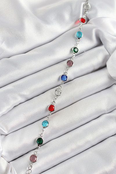 Avantaj Kapıda ®   Brass Silver Color Mixed Color Zircon Stone Women's Bracelet