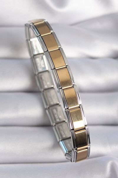 Avantaj Kapıda ®   316L Steel Silver Color Gold Nomination Charm Bracelet