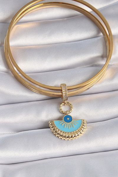 Avantaj Kapıda ®   Brass Gold Color Evil Eye Beaded Ajda Charm