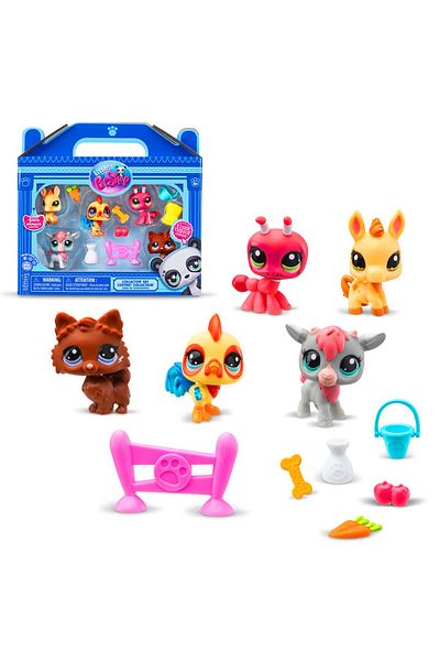Art Tone Littlest Pet Shop Miniatures Farm-Beach Theme 5-Piece Miniature Figure 4+