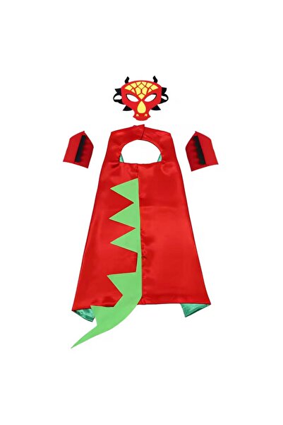 BGA Çocuk ejderha pelerin maske seti 3+ yaş çocuklar için ejderha kostüm kuyruklu dinazor