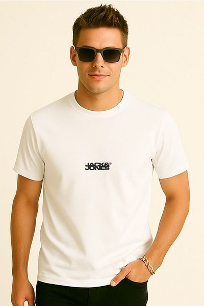 Jack & Jones Ανδρικό μπλουζάκι με λογότυπο λευκό