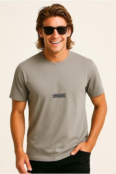 Jack & Jones Tricou cu imprimeu cu logo Crew Neck Gri Gri
