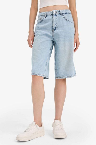 DeFacto High Waist Jean Bermuda Shorts E4033Ax25Sm