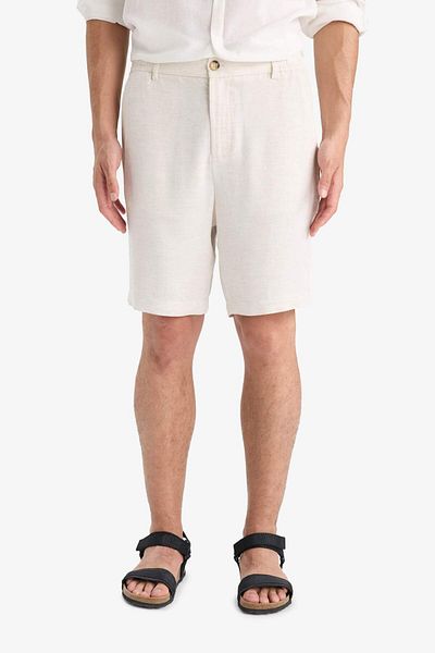 DeFacto Regular Fit Straight Leg Linen Blend Bermuda Shorts D4277Ax25Sm