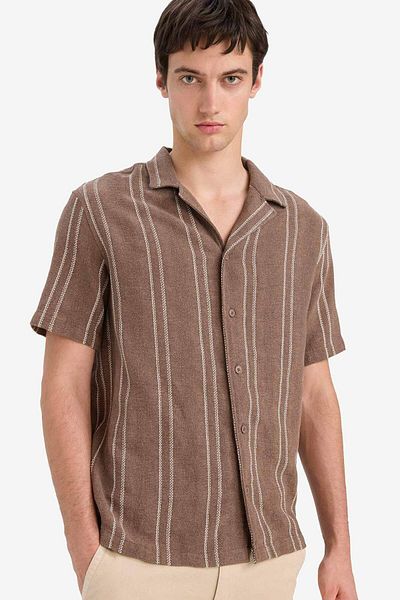 DeFacto Regular Fit Polo Neck Jacquard Short Sleeve Shirt E5680Ax25Sm