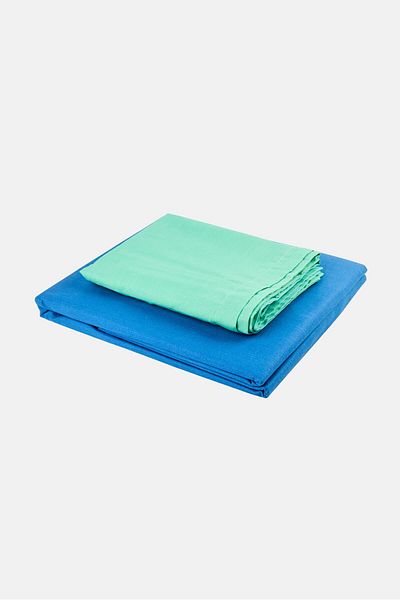 Nautica Double 3 Pieces Bristol Solid Bedsheet With Pillow Case Set, Blue