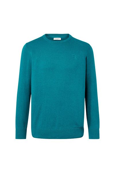 Tchibo Men Crew Neck Long Sleeve Knitted Sweater, Blue